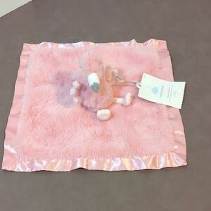 Cloud Island Pink Flamingo Lovey Baby Security Blanket Satin Trim and Back NWT
